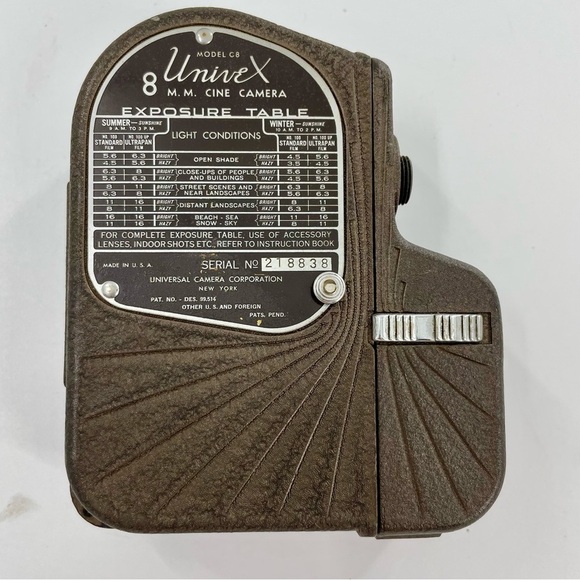 Vintage Other - VINTAGE Univex Cine Camera MOVIE CAMERA 8MM